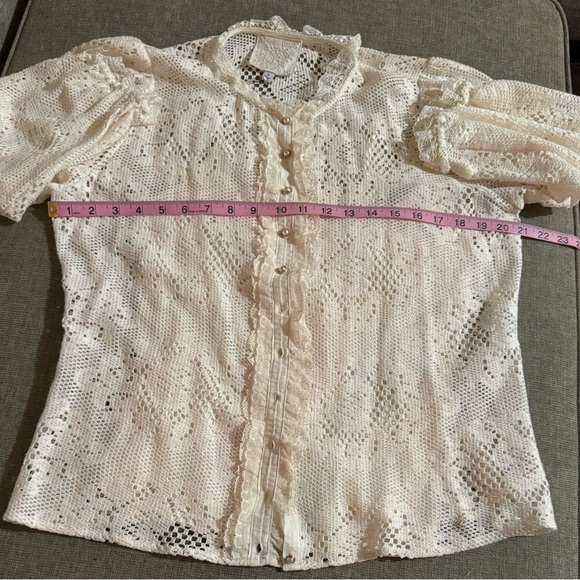 JOHNNY WAS The Classic Betty Blouse Floral Pattern Lace w Cami Cream New W Tags - Picture 14 of 14